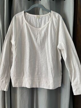 dylan Off-White Slub Long Sleeve Pullover, Women’s Size XL